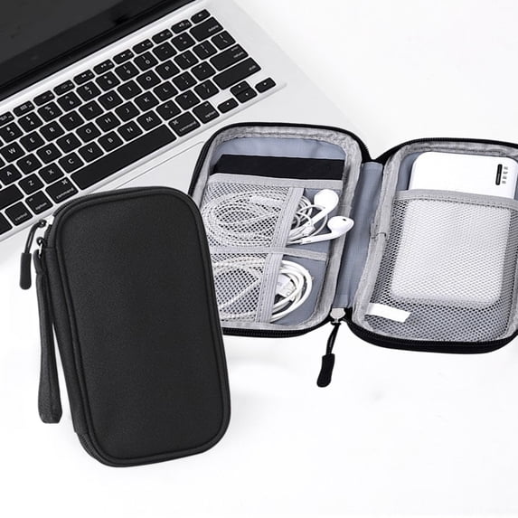 Cable Bag Storage Organizer, Multi-layer Grid Design, Protective Hard Cover for Power Bank Usb Earphones, Dust-proof Travel Case, Topliu