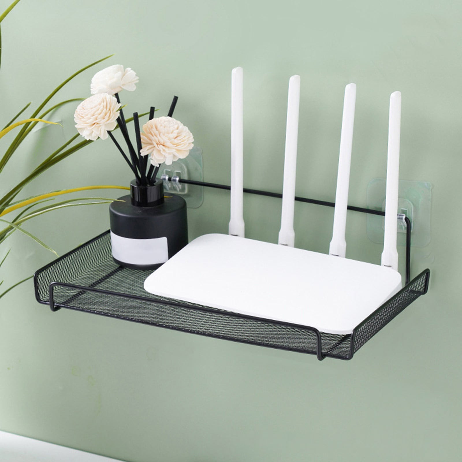 Cable Box Router Wall Mount Rack Long Lasting Adehesive Holder For