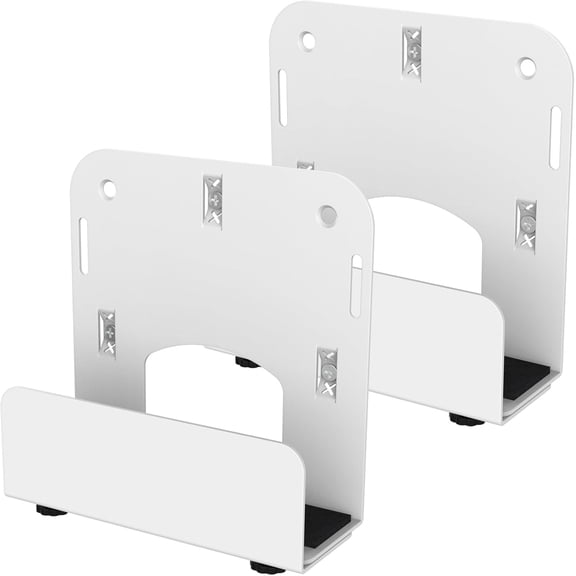 Cable Box Wall Mount,Adjustable Modem Mount Bracket for Small Devices - Compatible with Media Players,Cable Boxes,Routers,DVD Players,Game Consoles,Apple TV,Roku,Fire TV (White-2 Pack)