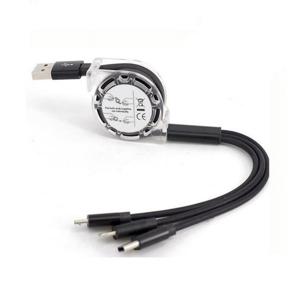 Cable, BoxWave [Universal AllCharge miniSync] Retractable, Portable USB Cable for Smartphones and Tablets - Jet Black