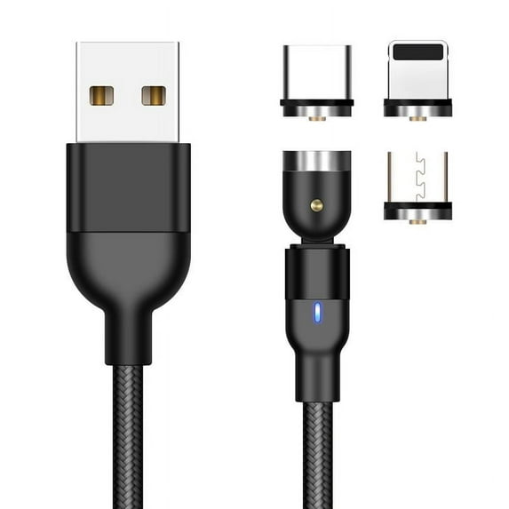 Cable, BoxWave [Universal MagnetoSnap AllCharge Cable] Magnet Charging Cable USB Type-C Micro USB for Smartphones and Tablets - Jet Black