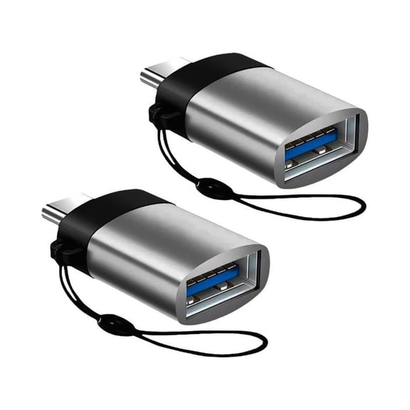 Cable, BoxWave [Universal USB Type-C PortChanger (2-Pack)] USB Type-C OTG USB Portable Keychain for Smartphones and Tablets - Slate Grey