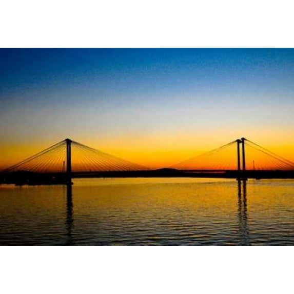Cable Bridge Poster Print by Erin Berzel (12 x 18)
