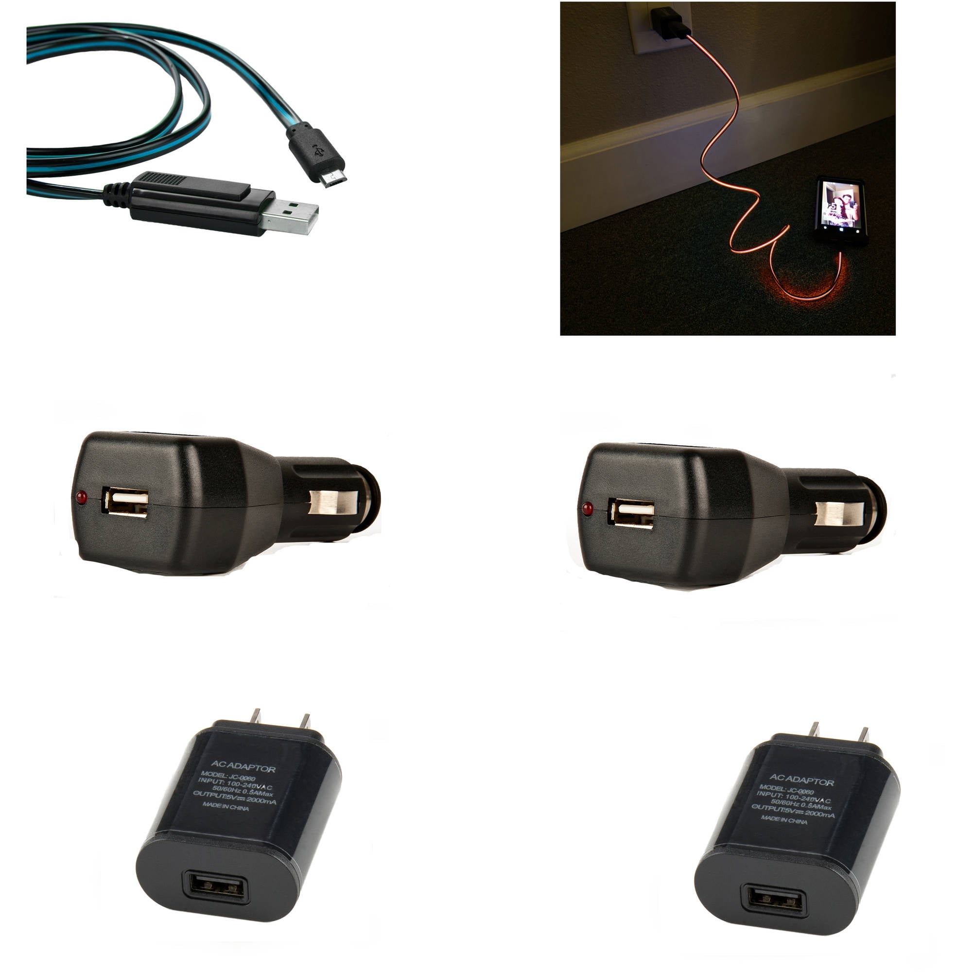 Cable Bundle for Samsung Galaxy S7 Edge/ S8 / S6 / S5 / J5 / J3 / A3 / S4 / J7 Lightning Sync Micro USB Cable