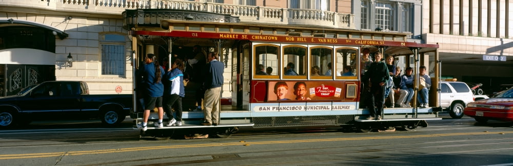 Cable Car Nob Hill San Francisco California Canvas Art - Panoramic Images (27 x 9)