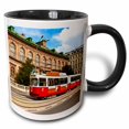 thumbnail image 1 of 3drose, Cable Car, Ringstrasse of Vienna, Austria - Eu03 Mgl0039 - Miva Stock, 11oz Two-tone Black Mug, 1 of 6