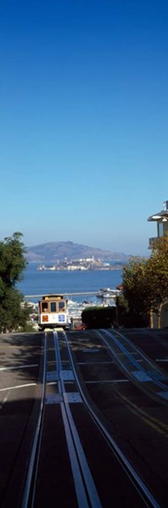 Cable Car near Alcatraz Island San Francisco Bay Canvas Art - Panoramic Images (12 x 37)