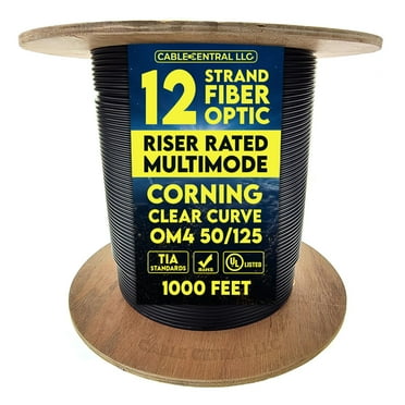 Cable Central LLC 6 Strand Indoor Distribution Fiber Optic Cable, OS2 9 ...