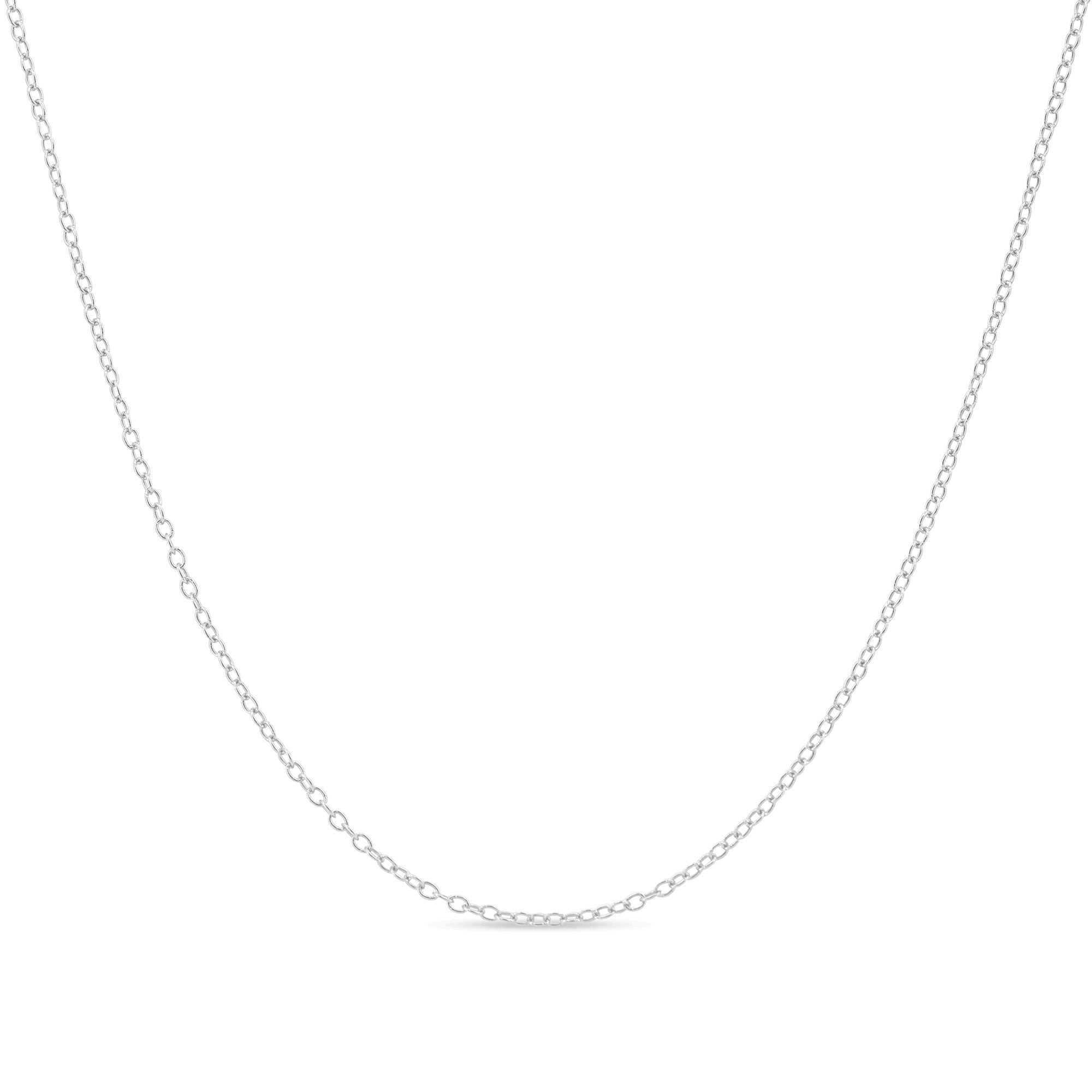 Cable Chain Necklace Sterling Silver Italian 1.3mm Nickel Free 18 inch