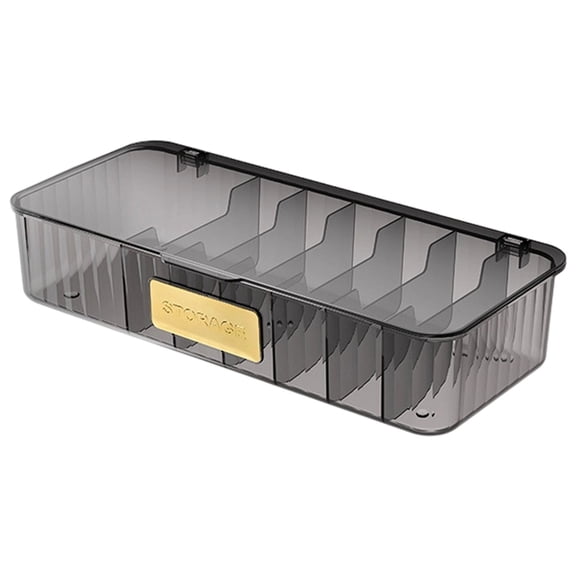 Cable Charger Organizer Box, Transparent Cord Charger Storage Organizer Box Case, Cable Organizer, Charger Storage Organizer with 7 Compartments, Desktop Management Box, 10.82X5.11X2.2inch