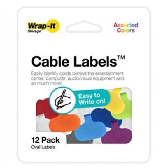 Cable Clam Label, Assorted - Pack of 10
