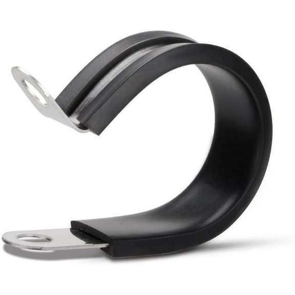 Cable Clamp, 12 Pack 2 Inch Stainless Steel Cable Clamp, Pipe Clamp, Metal Clamp, Rubber Cushioned (2 Inch)