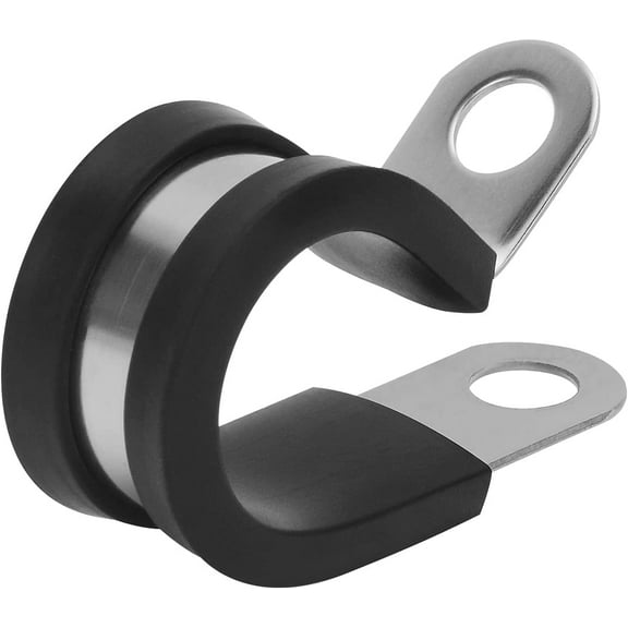 Cable Clamp,20 Pack 1/4 Inch Stainless Steel Pipe Clamp,Rubber Cushion Clamp,Marine Grade Stainless Steel Metal Clamps For Cables Cord Installation