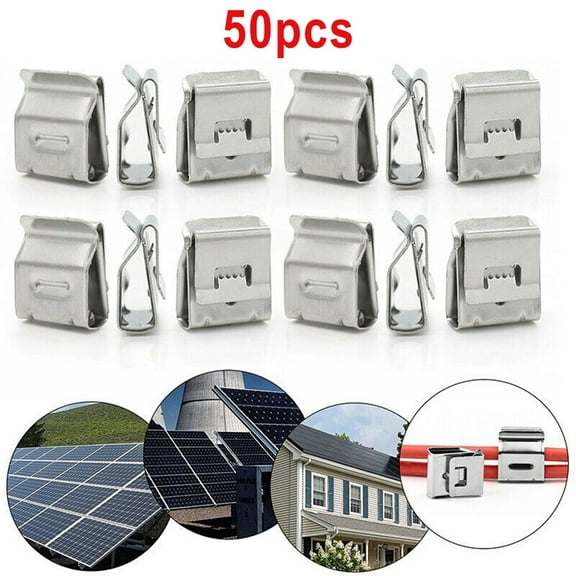 Cable Clamp Solar Pv Cable Clips Stainless Steel 20/30/50/100Pcs For 4-Corner 2-Core Cable Pv Solar Cable Wire