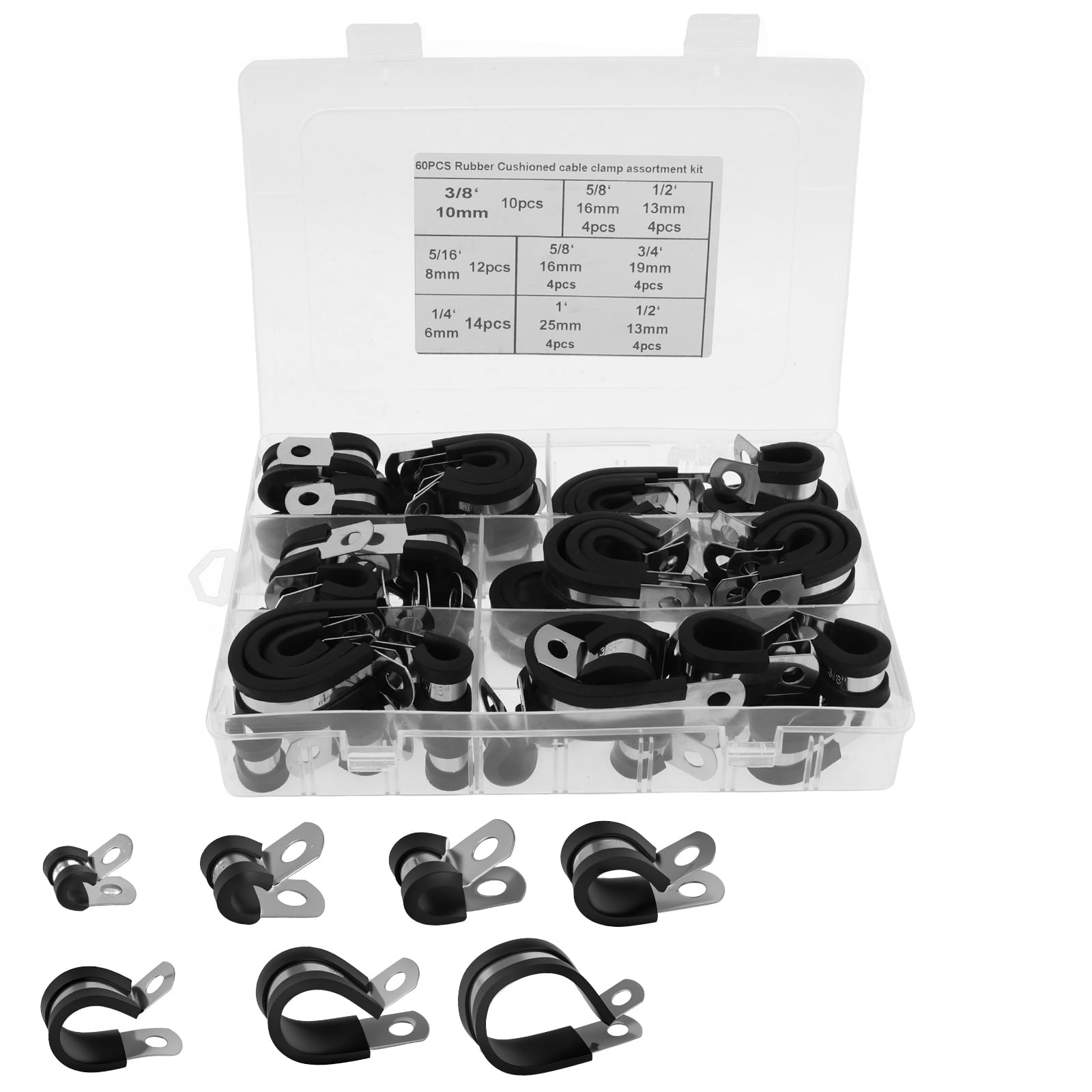 Cable Clamps Assortment Kit Versatile Easy to Use Stainless Steel ...