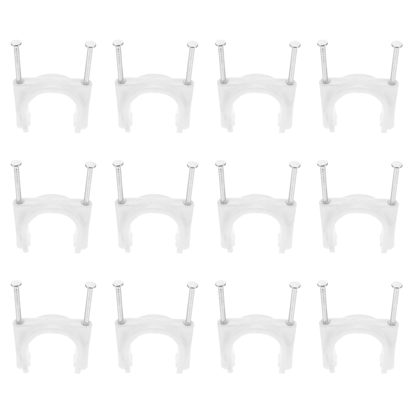 Cable Clip Clips Wire Holder Wall Cord Tacks Organizer Clamps Plastic Steel Nails Nail Clamp Practical