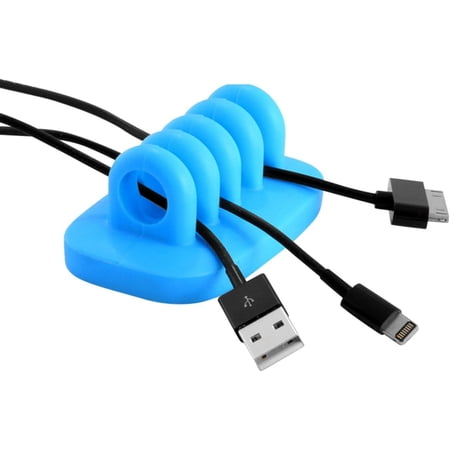 Cable Clip Holder Weighted Desktop Cord Management Fixture (Blue)