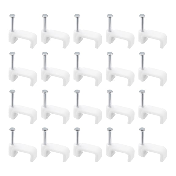 Cable Clips, 100 Pack 12mm Nail in Cable Clips Circle Cable Clamps Cable Tacks Cord Clips
