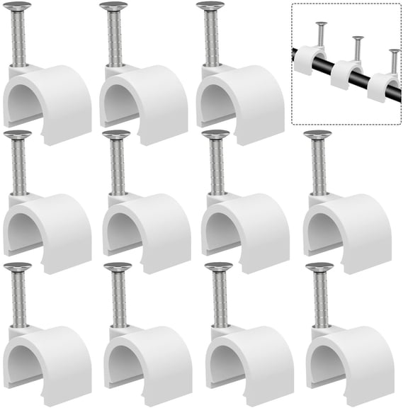 Cable Clips 10mm 1000-Piece Wire Tacks Cord Organizer for Ethernet, Coax, TV Cables