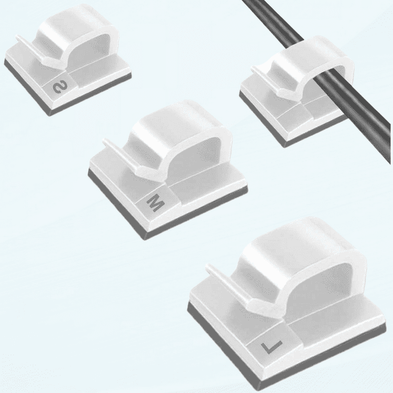 Cable Clips [3 Sizes 50pcs], Adhesive Cord Organizer Wire Holder 