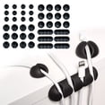 thumbnail image 1 of Wrap-It Storage Adhesive Cable Clips - Cord Organizer for Desk Cable Management, Charger Cord Holder for Nightstand - Black (42 Pack), 1 of 10
