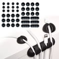 thumbnail image 1 of Wrap-It Storage Adhesive Cable Clips (42 Pack) - Cord Organizer for Desk Cable Management, Charger Cord Holder for Nightstand - Black, 1 of 10