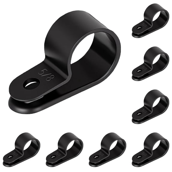 Cable Clips for Cable Management Cord Organizer,Heavy-Duty R-Type Cable Clamps,Sturdy Nylon Screw Type Plug In Wire Fastener Clips for Home,Office and Industrial Use (Black 10 PCS)