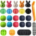thumbnail image 1 of Cable Clips Organizer Adhesive, Colorful Cord Charger Holder Animal Cute Desktop Multipurpose Cable Clips Cable Drop for Home Office Cubicle Car Nightstand Wall Wood Desk TV PC Accessories 25 Pcs, 1 of 5