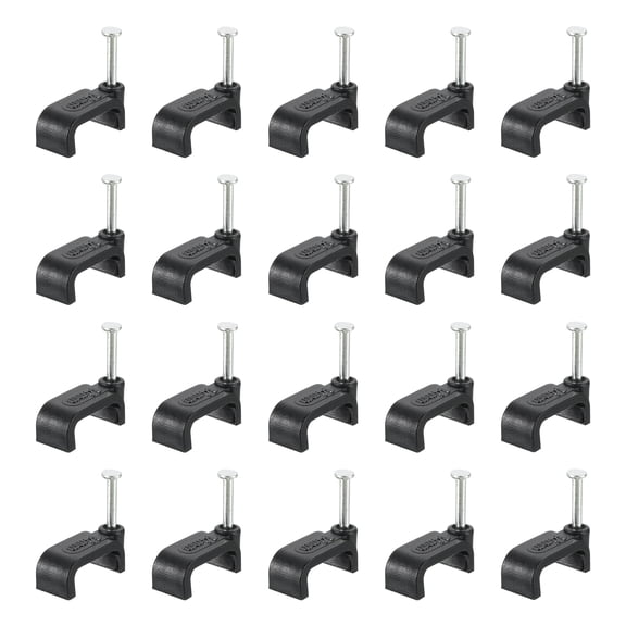 Cable Clips with Steel Nail, 100Pack 14mm/0.55" Plastic Cable Wire Clips, Ethernet Cable Clips Nail in Cable Clips