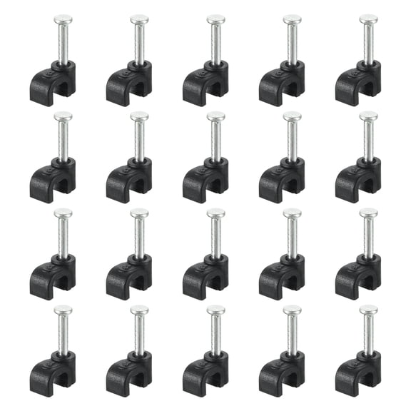 Cable Clips with Steel Nail, 200Pack 4mm/0.16" Plastic Cable Wire Clips, Ethernet Cable Clips Nail in Cable Clips