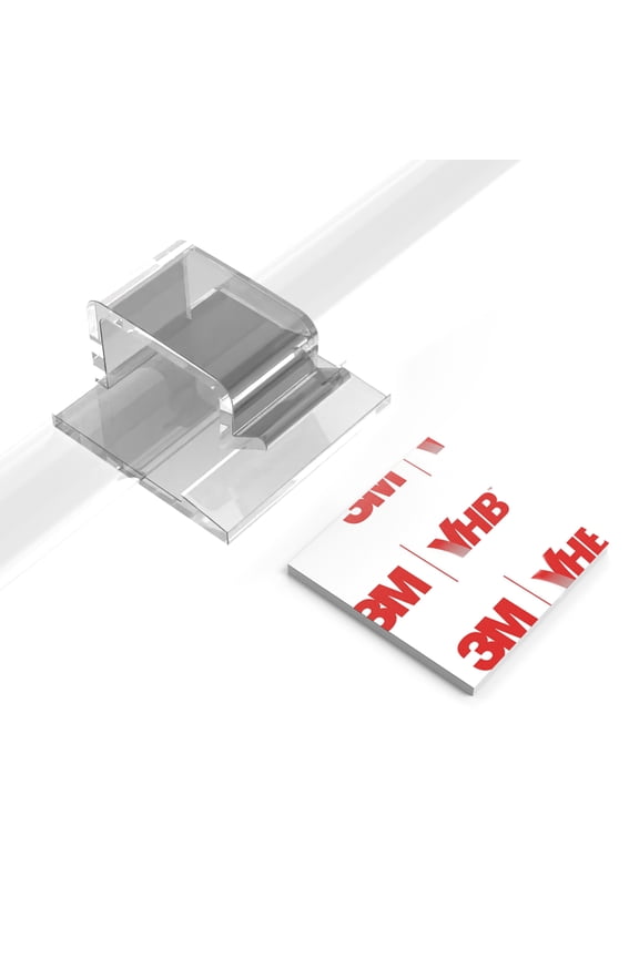 Cable Clips with Strong Self-Adhesive, XIAOXI R Shape Cable Management TV PC Wire Holder Sticky Tidy and Organizer Cord and Wires - 40 Pcs (Clear)