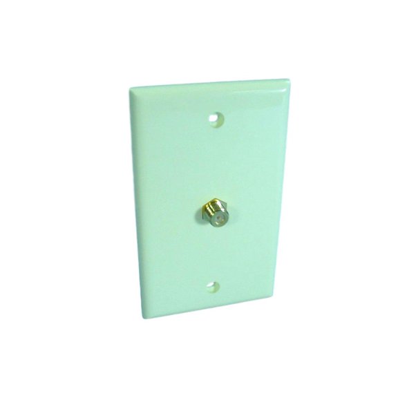 Almond Cable Jack Wallplate Coaxial Video Connector 40981-A
