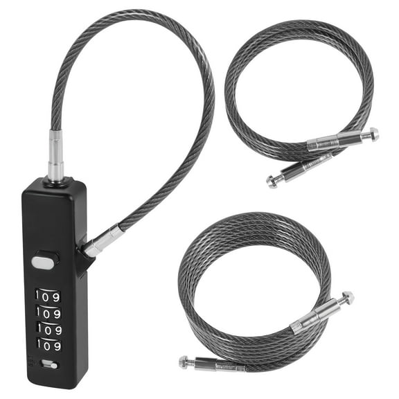 Cable Combination Lock Zinc Alloy 4-Digit Cable Rope Password Lock with Wire Rope Luggage Portable Wire Padlock Resettable Bicycle Safety Cable Lock for Cabinet Handle Gym Lockers