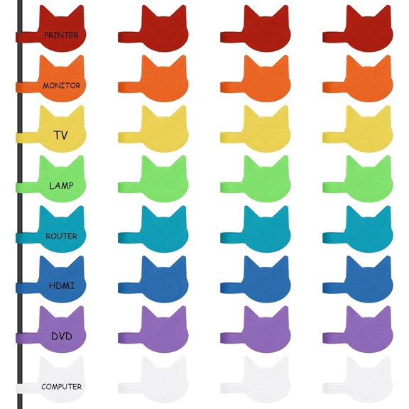 Cable Cord Labels Large Size, for Organizing Wires and Identification, Multicolored Handwriting Cable Tags, Reusable with Multiple Uses - 35 PCS