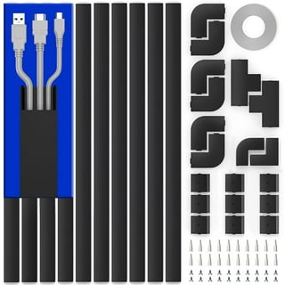 Cable Management ProOffice 96in J Channel Cable Raceways - 6X 16in Black No  Screw/No Drill Computer Cord Organizer - Cable Channels for Wire