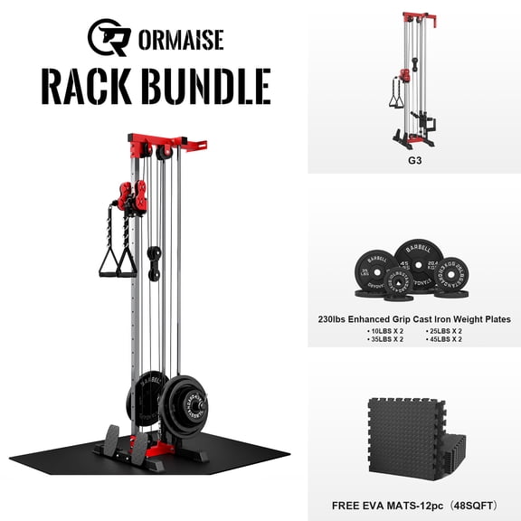 Cable Crossover Machine Home Gym, Lat Pull Down Machine with 18 Positions Dual Pulley System for Home Gym Equipment