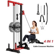 Cable Crossover Machine,Lat Pull Down Machine with Adjustable 16 Positions Dual Pulley System,Wall Mounted Pulley Tower functional traine for Home Gym Fitness