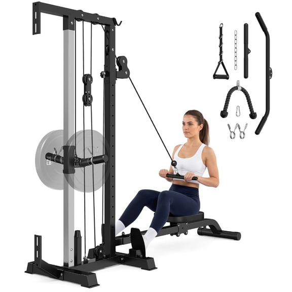 JELENS Cable Crossover Machine, Lat Pull Down Machine for Home Gym, Wall Mounted Pulley Tower functional trainer with 16 Adjustable Positions