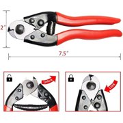 Cable Cutter,Heavy Duty Wire Rope Cutter for DIY Projects,Railing,Decking,Wire Seals & Bicycle Cable | Sharp & Precise One-Hand Operation Steel Cable Cutter