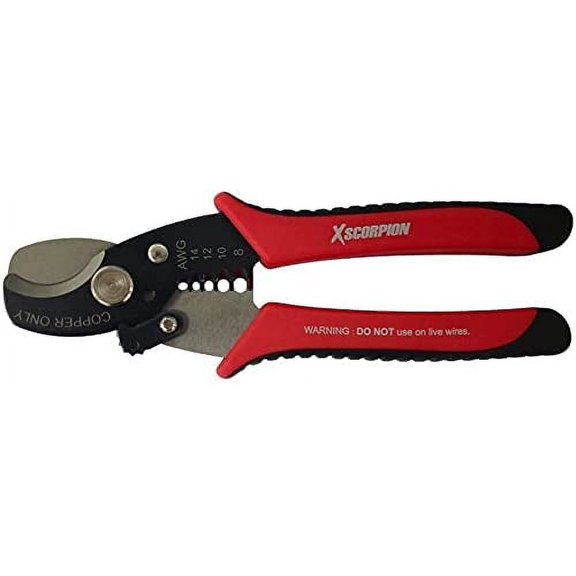 Cable Cutter & Stripper Cuts Up to 1/0 AWG Stripes 8-14 Gauge Wire