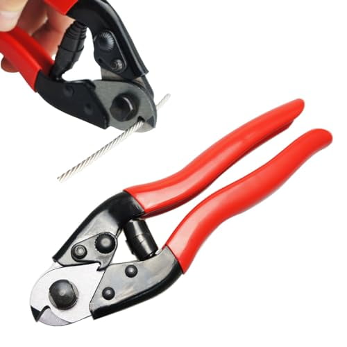 Cable Cutter Wire Cutter Heavy Duty Up to 1/8" 5/32" Stainless Steel Aircraft Wire Rope for Deck Railing Metal Fence Bicycle Brake Bike DIY Project CR12