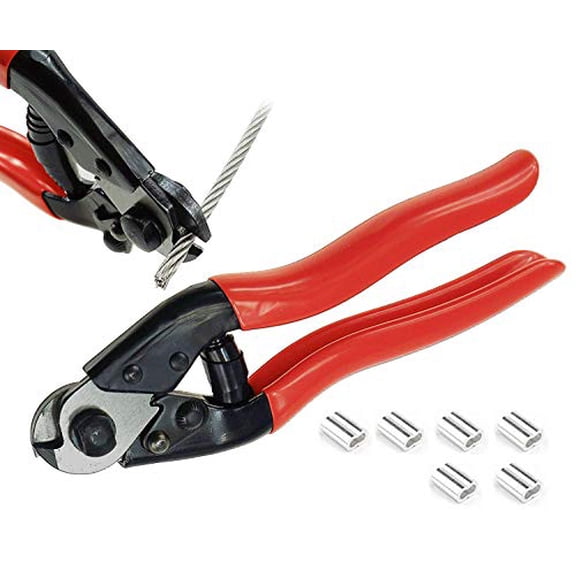 Cable Cutter Wire Rope Cutter Heavy Duty Stainless Steel Aircraft 1/8" 5/32" for Deck Railing Bike Housing Metal Fence CR12