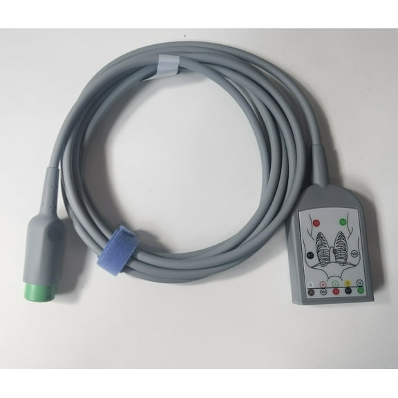 Cable- ECG trunk cable, 5-lead, Defib, AHA/IEC, 2.7m,reusable