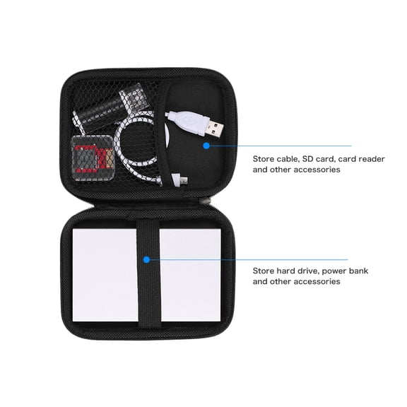 Cable EVA Shockproof 2.5 Inch Hard Drive Carrying Case Pouch Bag 2.5