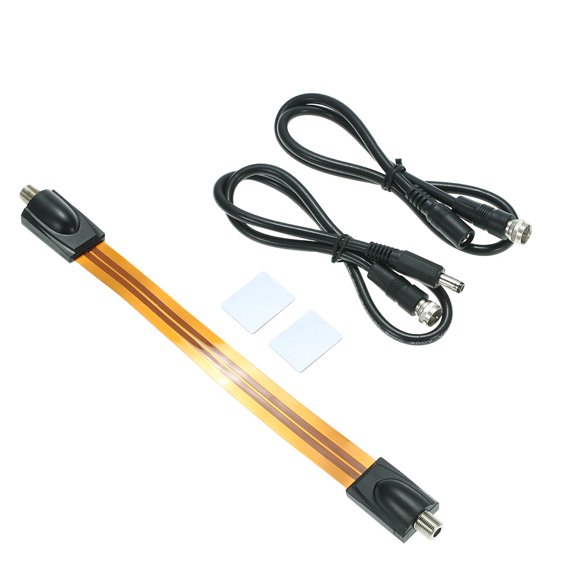 Cable Extreme Slim Flat Power Cable Female F Connector Fits Under Doors Windows Without Drilling 26cm Long + F Male Camera Power Input/Output Adapter Cable Extension Line