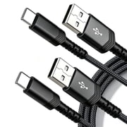 Cable Fast Charging USB-A to USB-C,6.6FT 2Packs 60W Fast Charging & Data Transfer, for Phones, Tablets (2Pack Black)