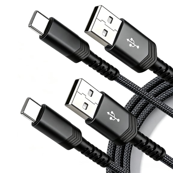 Cable Fast Charging USB-A to USB-C,6.6FT 2Packs 60W Fast Charging & Data Transfer, for Phones, Tablets (2Pack Black)
