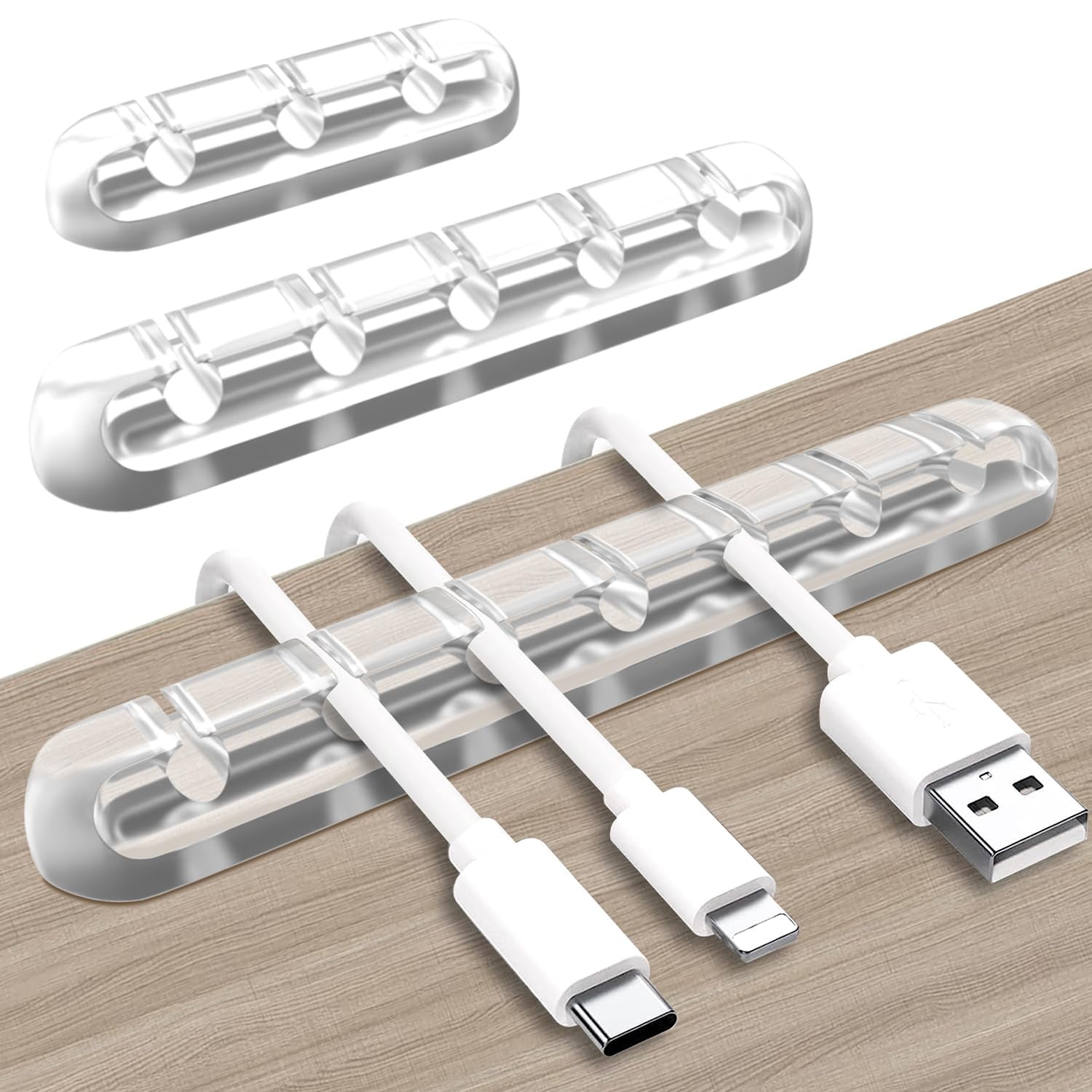 Cable Holder Clips Cable Management Cord Organizer Clips Silicone Self Adhesive for Desktop USB Charging Cable Nightstand Power Cord Mouse Cable Wire PC Office Home