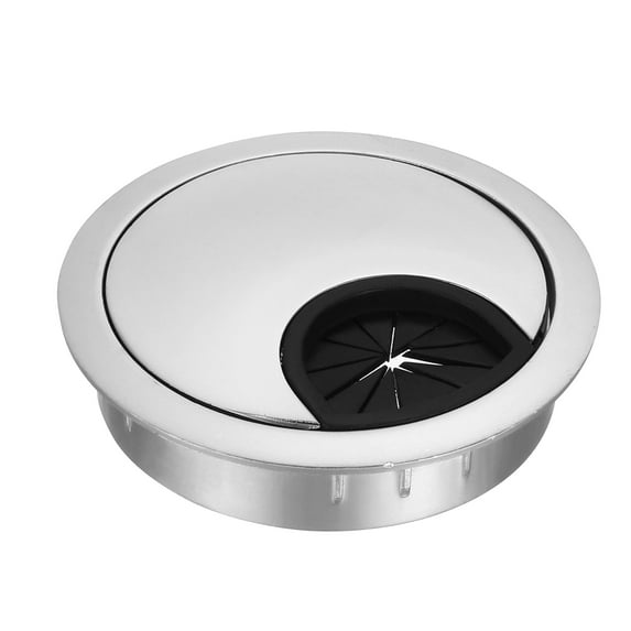 Cable Hole Cover, 2-1/8 Inch Zinc Alloy Desk Grommet for Wire Organizer (Silver Tone)