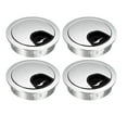 thumbnail image 1 of Cable Hole Cover, 2-iinch Zinc Alloy Desk Grommet for Wire Organizer, 4 Pcs (Bright Silver), 1 of 4